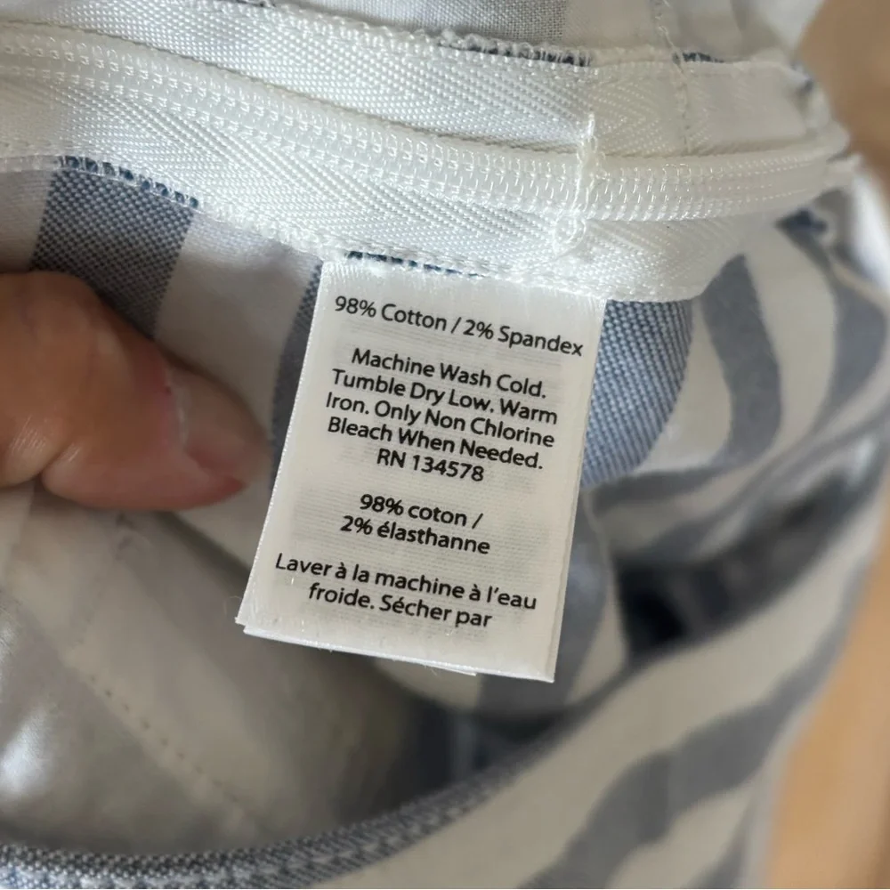 Vineyard Vines preppy coastal crossover striped skirt size 0 blue and white - Picture 10 of 10